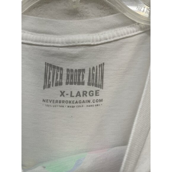 Never Broke Again Men’s T-Shirt 38 Baby Monkey Graphic Tee White Colorful Sz XL - Picture 2 of 8